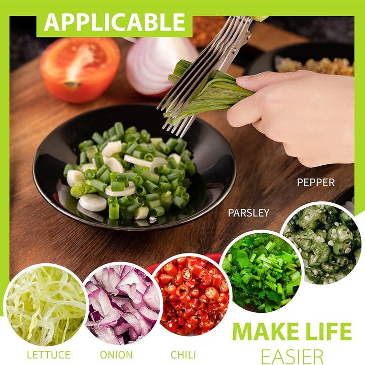 VIGOR - Wholesale Kitchen tool/gadget - Herb Scissors With 5 Blades and Cover, Cool Kitchen Gadgets7