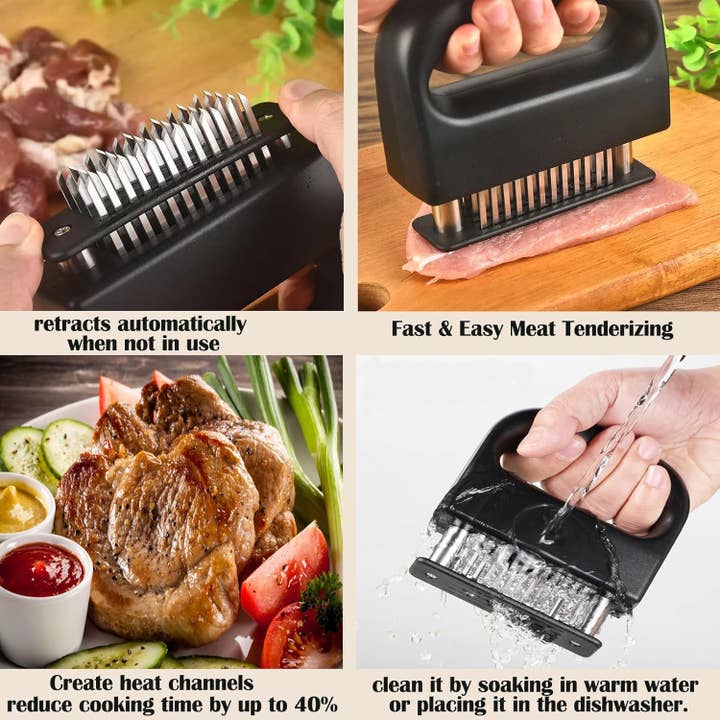 VIGOR - Wholesale Kitchen Tool/Gadget - Meat Tenderizer Tool with 48 Stainless Steel Needle Blades2