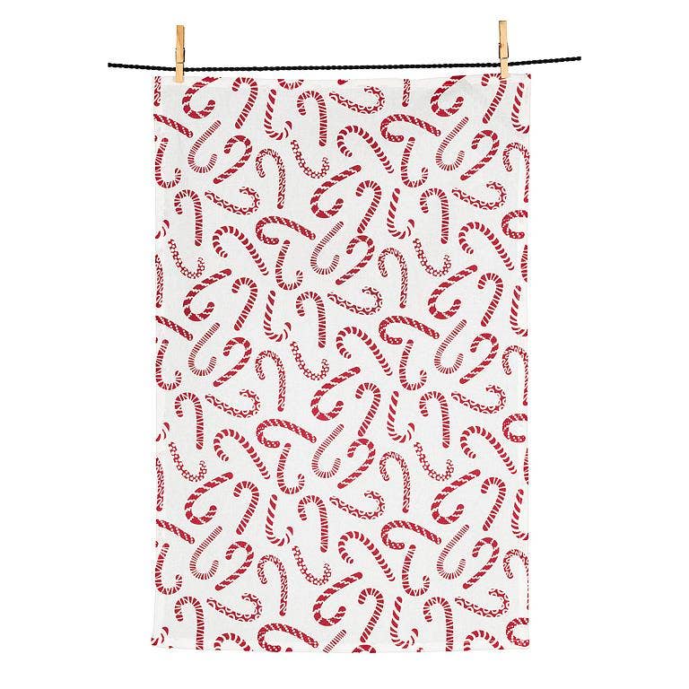 Abbott - Wholesale Tea Towel - Candy Canes Kitchen Towel-18x28"L0