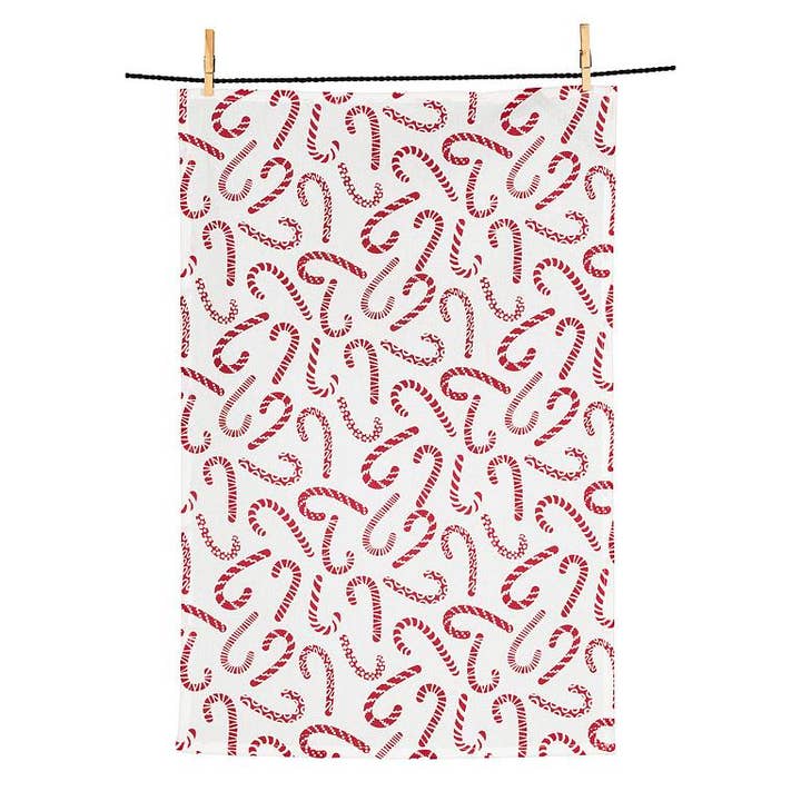 Abbott - Wholesale Tea Towel - Candy Canes Kitchen Towel-18x28"L