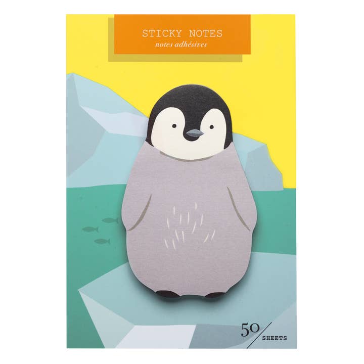 Girl of All Work - Wholesale Sticky Notes - Penguin Die Cut Single Sticky Notes
