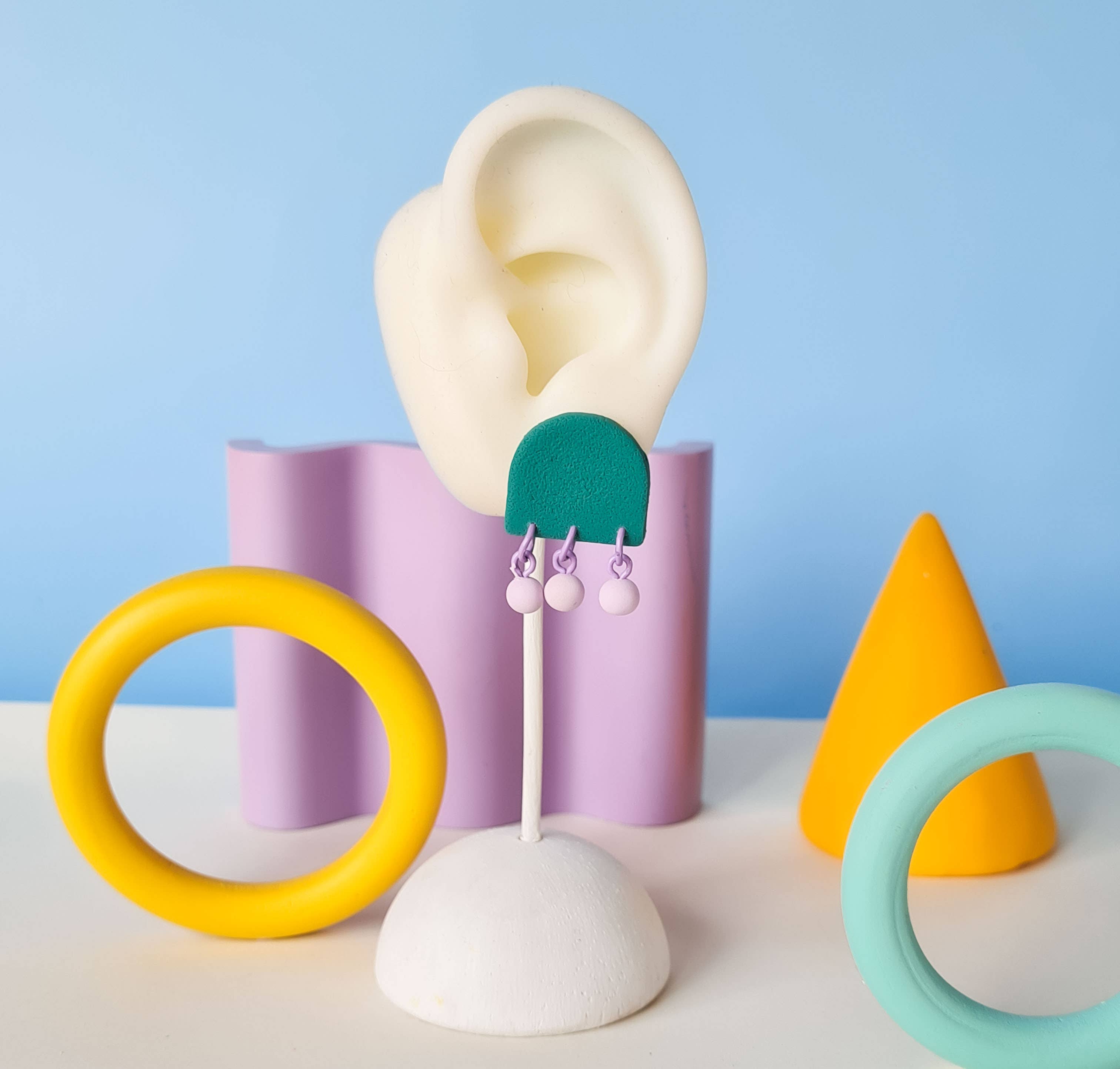 Mono - Wholesale Dangle Earrings - colorful patterned handmade clay earrings in 19 varieties16