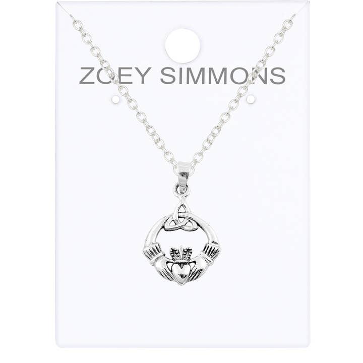 Zoey Simmons – Großhandel Kette mit Anhänger/Charm – Halskette mit irischem Claddagh-Anhänger - SF1