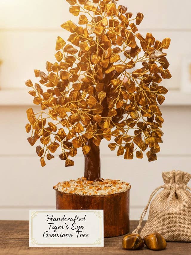 Árvore de Pedra Preciosa Olho de Tigre Feita à Mão – A Pedra da Coragem e Proteção por atacado de jiomind