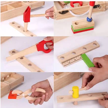 ACOOL TOY – wholesale Wood toy – Child – AC7381 Wooden Toolbox