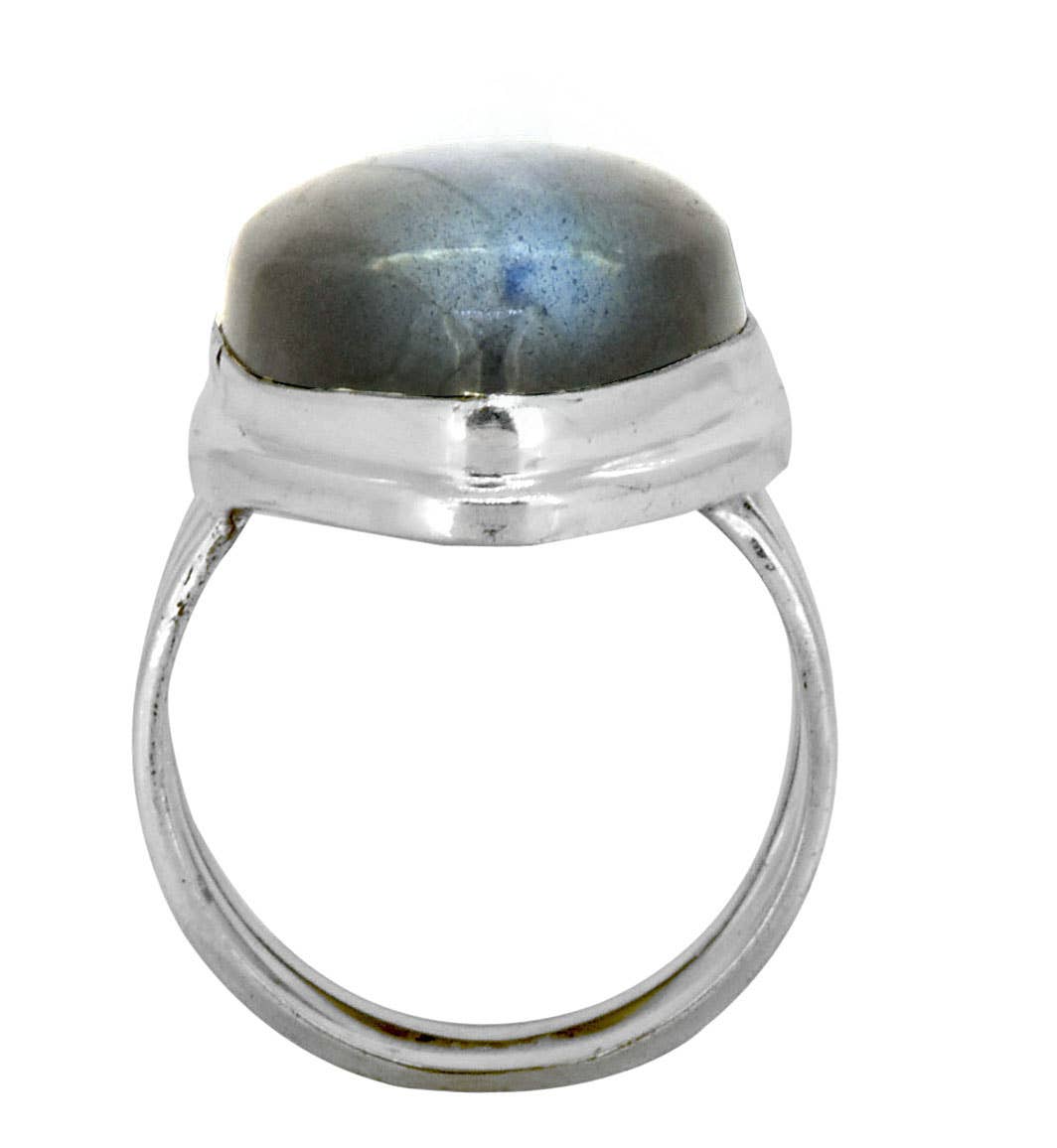 Tiramisu - Vendita all'ingrosso Anelli con pietra singola/solitario - Anello in argento sterling 925 con labradorite4