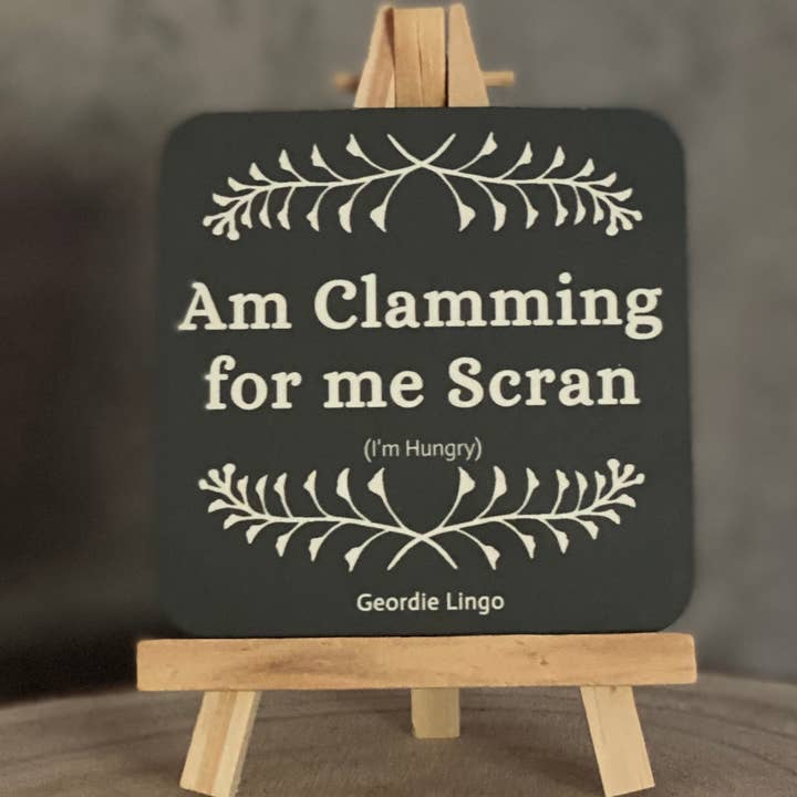Drinks Coaster By Erin Geordie Lingo - Am Clamming for... for wholesale by By Erin Cards and Gifts Ltd
