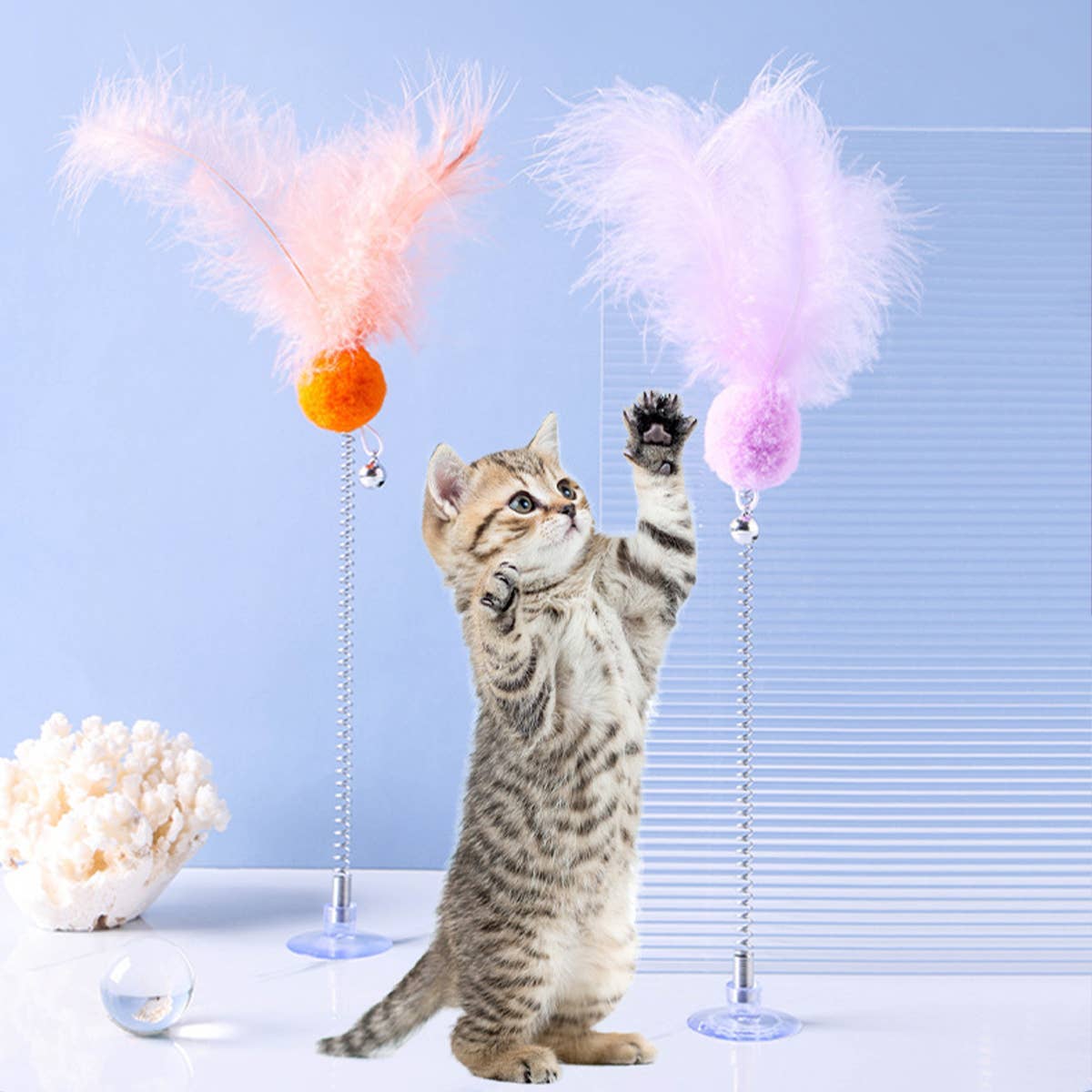 PAWPAWwholesale - Wholesale Pet Toy - Cat - Cat Teaser Wand, Suction Base,Pet Toy_CWMM52095