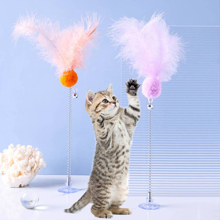 PAWPAWwholesale - Wholesale Pet Toy - Cat - Cat Teaser Wand, Suction Base,Pet Toy_CWMM52095
