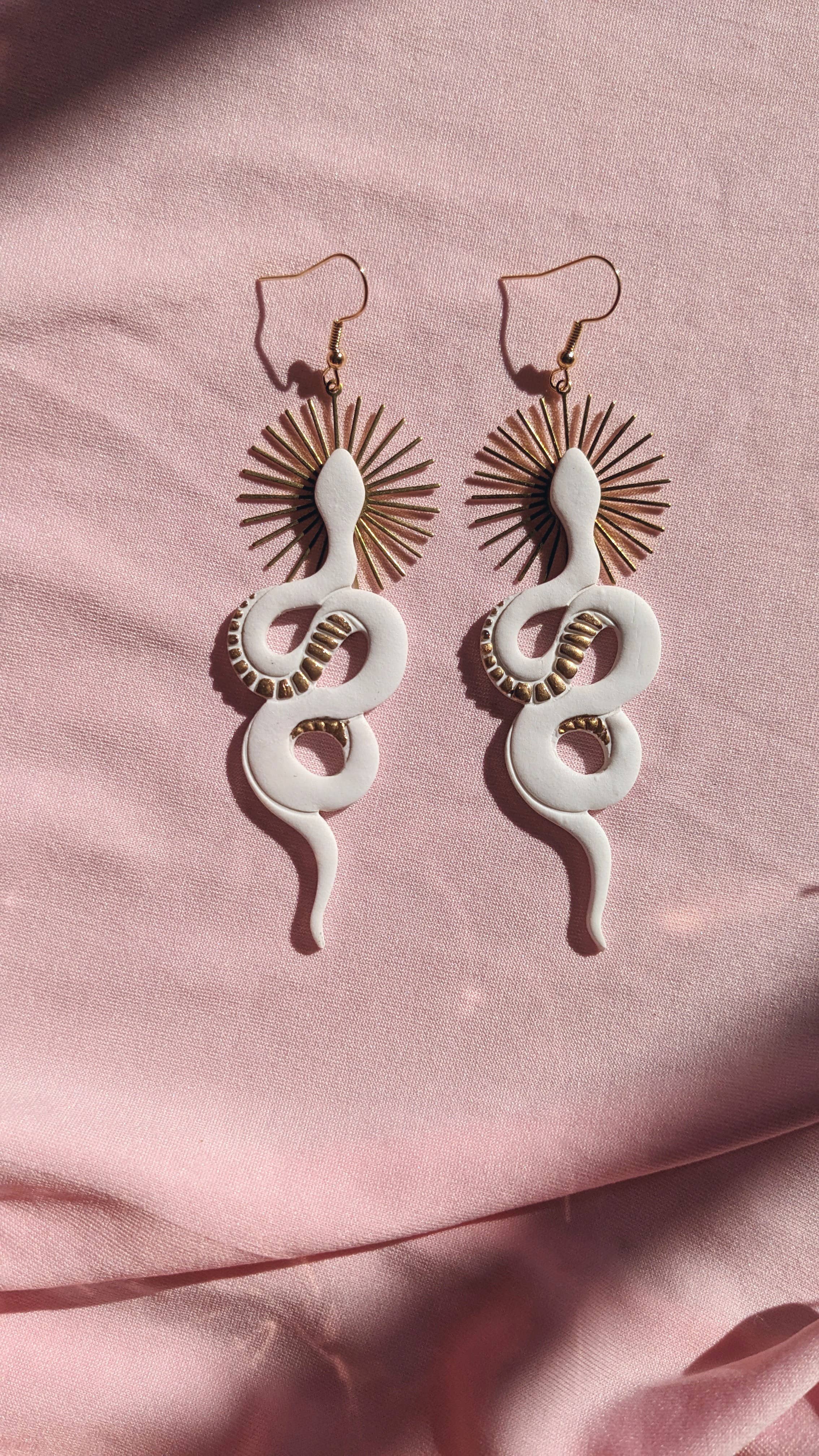 Xandra Page Co. - Wholesale Dangle Earrings - Divine Serpent Snake Earrings | Boho Polymer Clay Earrings4