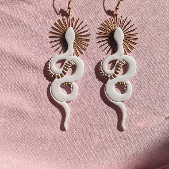 Xandra Page Co. - Wholesale Dangle Earrings - Divine Serpent Snake Earrings | Boho Polymer Clay Earrings4