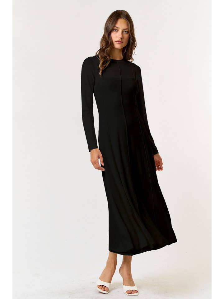 Lalavon - Wholesale Dress - Women's - ILD4274 SEAMED SHEET FLARE MAXI DRESS W/ INNER DRESS