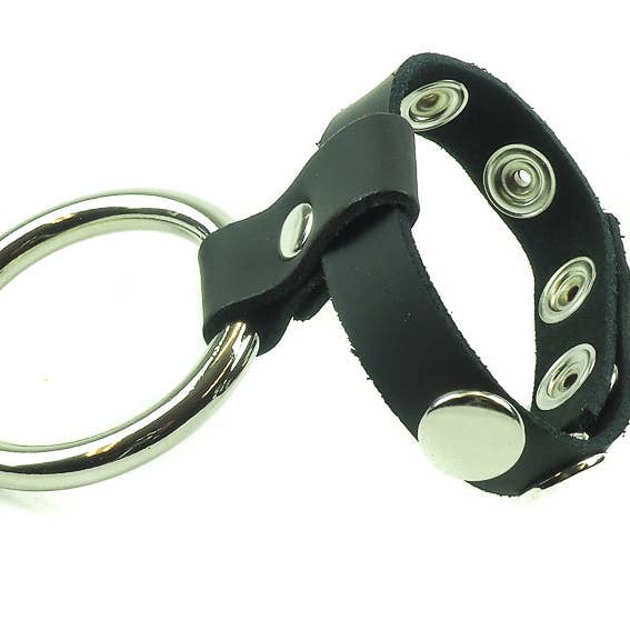 CR105 STÅLRING LÆDER PENISRING for engroshandel hos Funk Plus