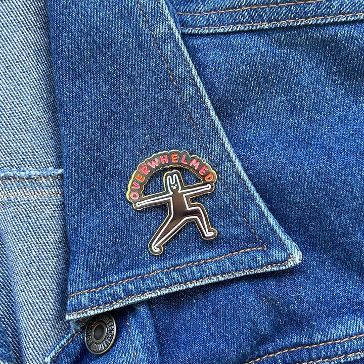 The Peach Fuzz - Wholesale Lapel Pin/Button - Overwhelmed Enamel Pin