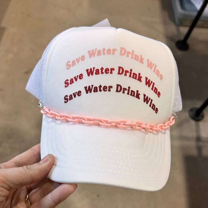 Chaîne de camionneur à maillons rose clair | Bandeau à chapeau | Chaîne à chapeau | Casquette pour la vente par Vibes Hat Company