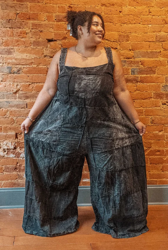 Gardenbelle Shop - Wholesale Overalls - Women's - Hippie Bohemian Patchwork Overalls, Wide Leg Dungarees PLUS4