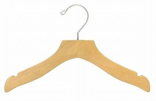 Only Hangers - Wholesale Clothes Hangers - 12" Children's Wooden Wavy Top Hanger0