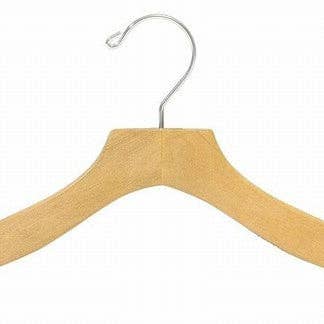 Only Hangers - Wholesale Clothes Hangers - 12" Children's Wooden Wavy Top Hanger