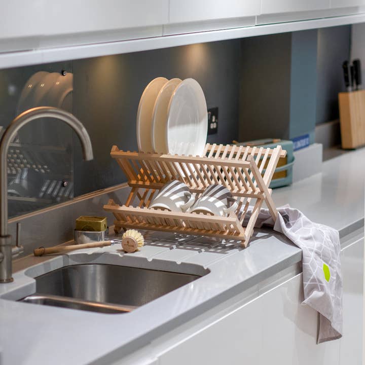 ecoLiving - Wholesale Dish Drying Mat/Rack - Wooden Dish Drainer