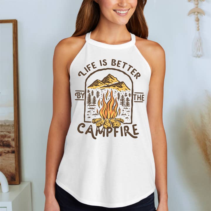 Camiseta de tirantes Life Is Better Campfire para venta al por mayor de The Dirty Cowgirl Apparel