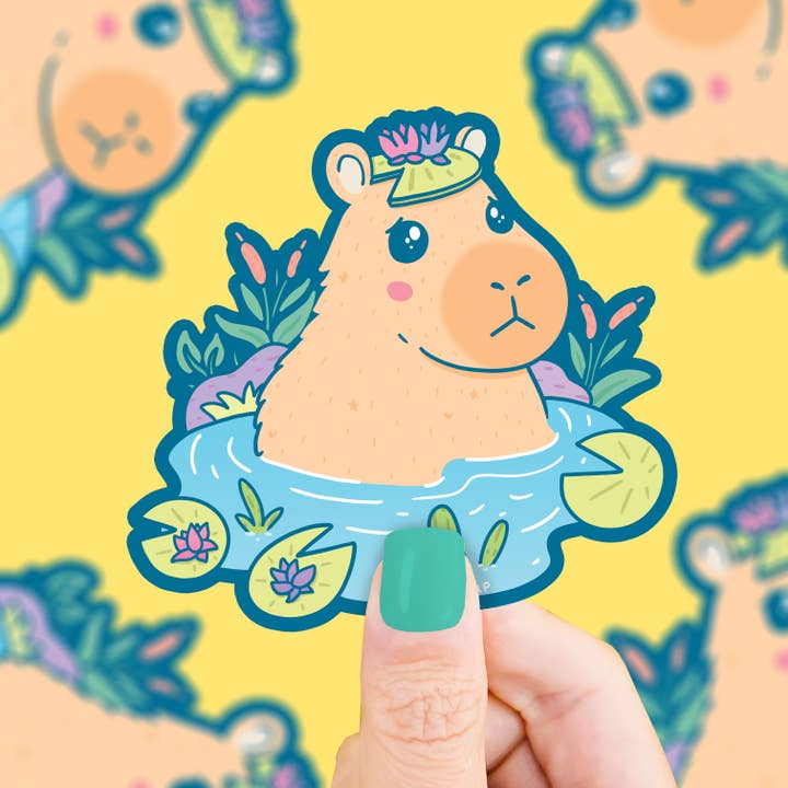 Turtle's Soup - Wholesale Sticker - Capybara Pond Animal Stocking Stuffer Vinyl Sticker