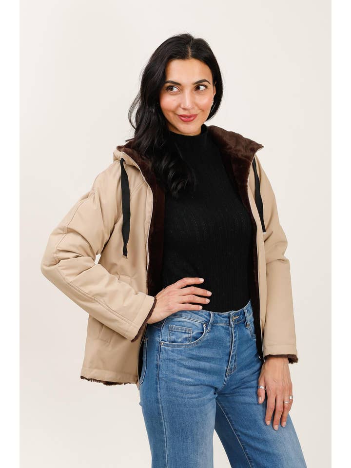 Attrait Paris - Wholesale Parka - Women's - Short hooded parka, reversible fur17