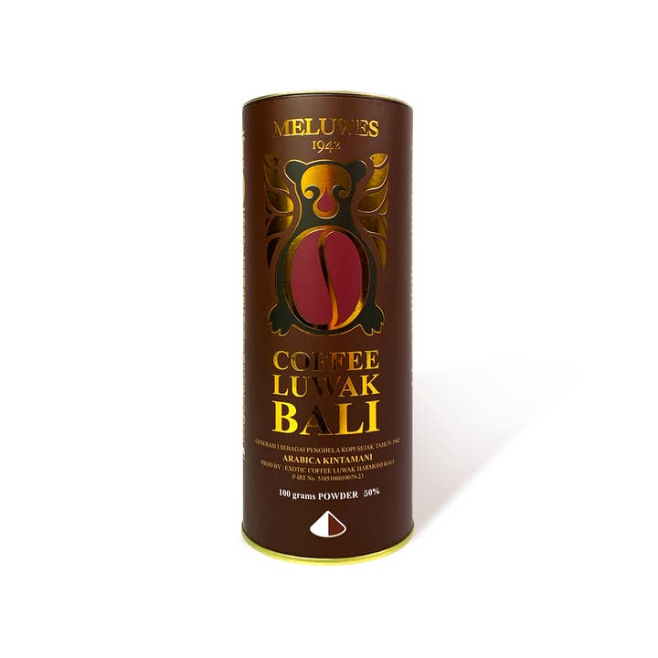 Café Kopi Luwak moulu à 50 %. 100 % arabica. pour la vente par Luwak Coffee Bali