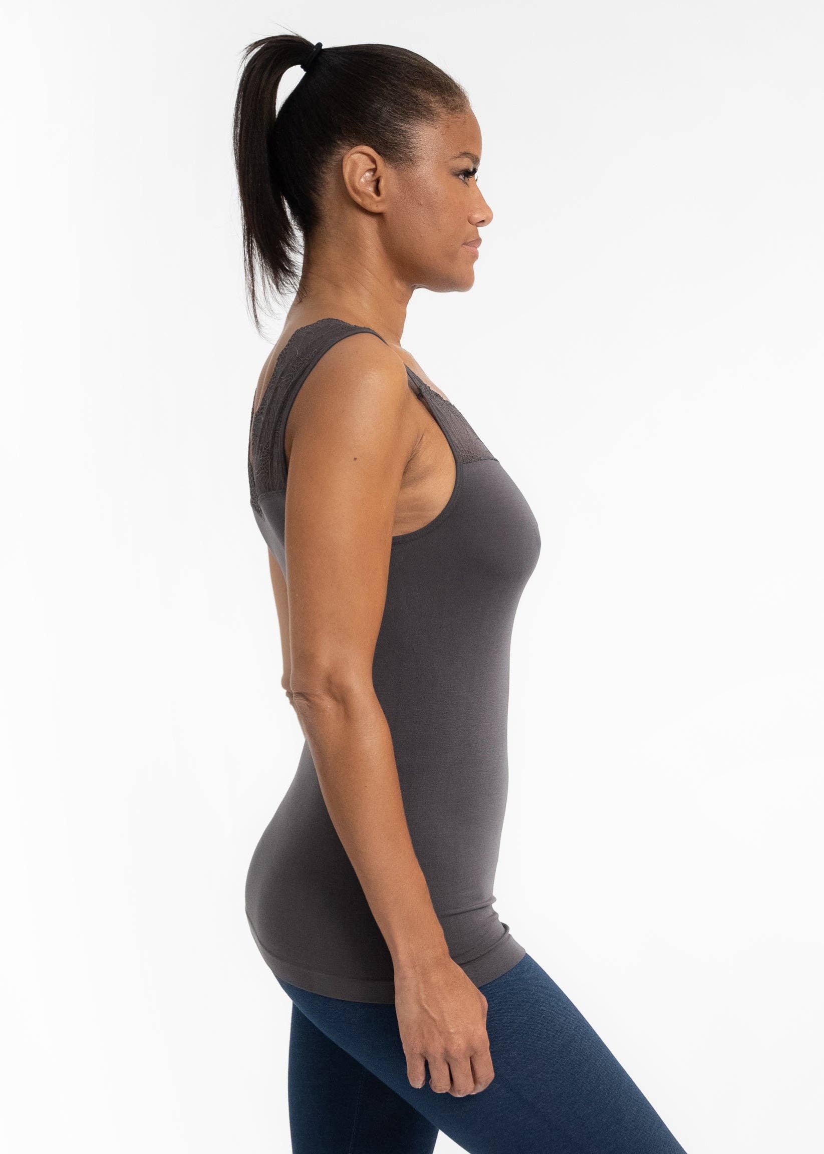 ELIETIAN - Vente Haut en maille – femme - Top réversible avec insert en dentelle57