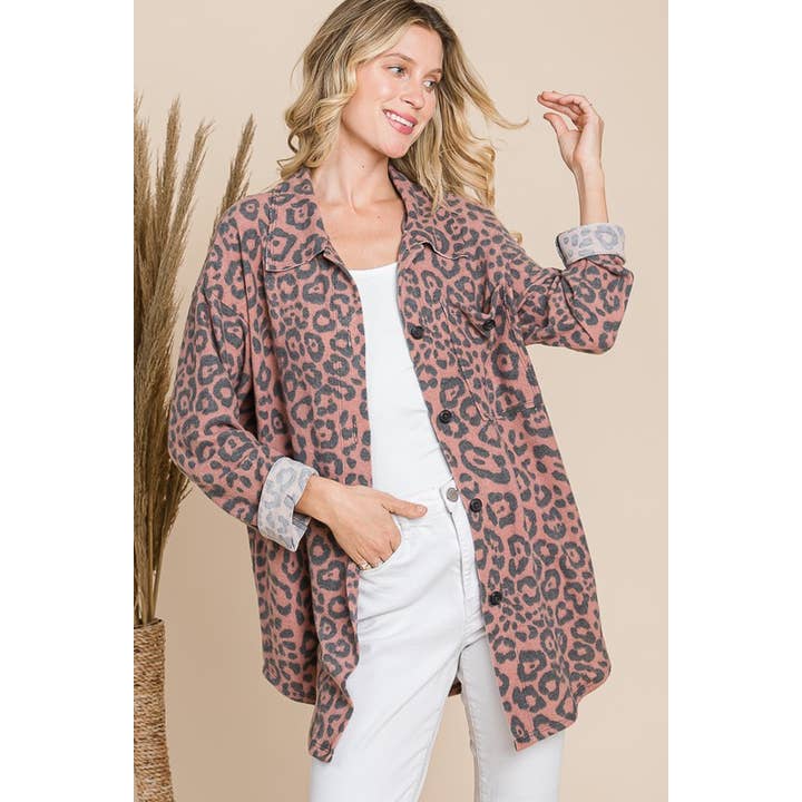 Camisas para Baixo Botão Imprimir Animal por atacado de Reborn J