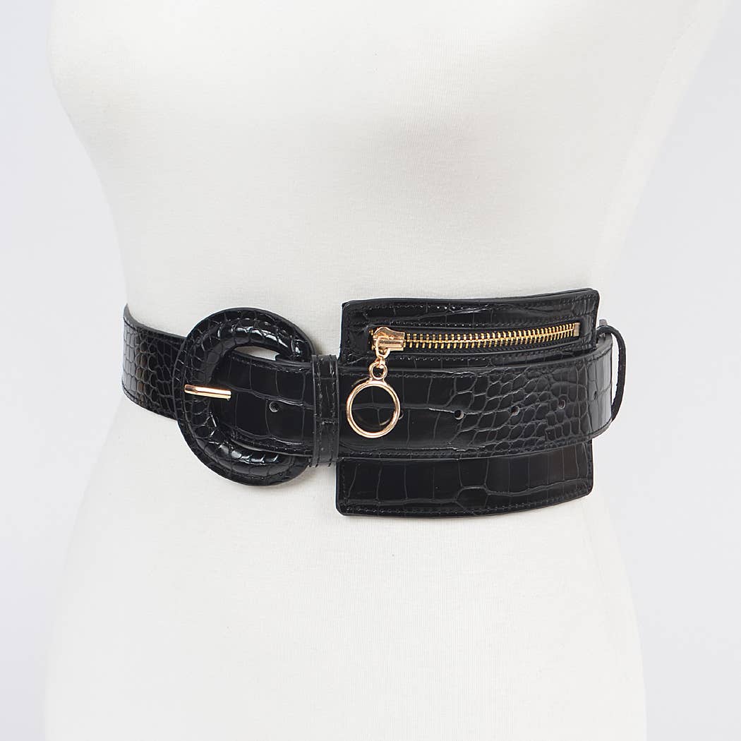 3AM BY H&D ACCESSORIES - Wholesale Belt Bag - Women's - Faux Croc Leather Belt Bag1