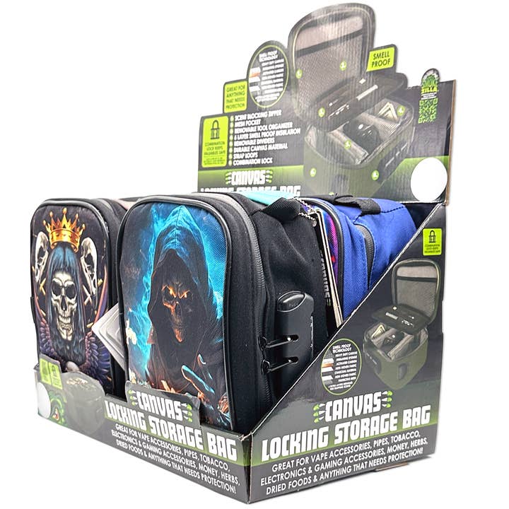 Novelty Brands - Wholesale Humidor/Cigar Accessory - Smokezilla Print Smell Proof Lock Bag Assortment - 4/Display