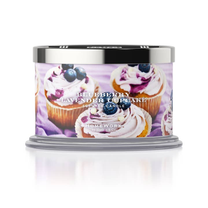 Blaubeer-Lavendel-Cupcake 4-Docht-Kerze für den Großhandel von HomeWorx by Slatkin + Co.