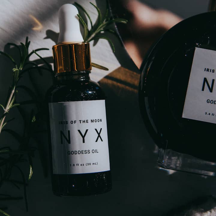 Luxury Scented Body Oils by Iris of the Moon – Óleo para banho/corpo por atacado – Óleo Corporal Perfumado Nyx3