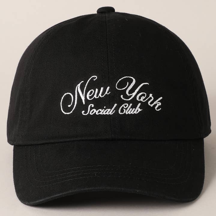 Fashion City - Wholesale Baseball Cap - Unisex - New York Social Club Text Embroidery Baseball Cap
