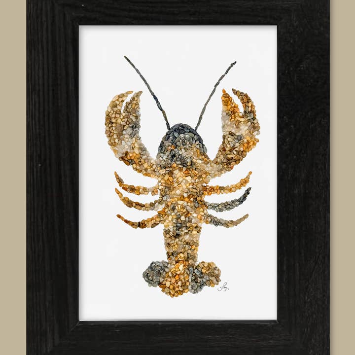 Larry the Lobster | 5x7 Framed Print for wholesale by Coastal art co.