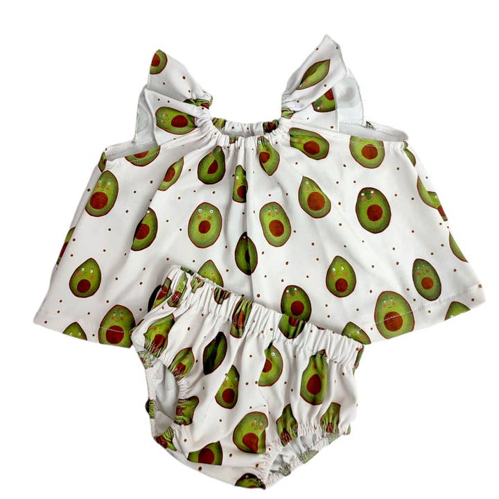 Bluse mit Fledermausärmeln und Frosch-Avocado-Motiv für den Großhandel von Sin + Underwear