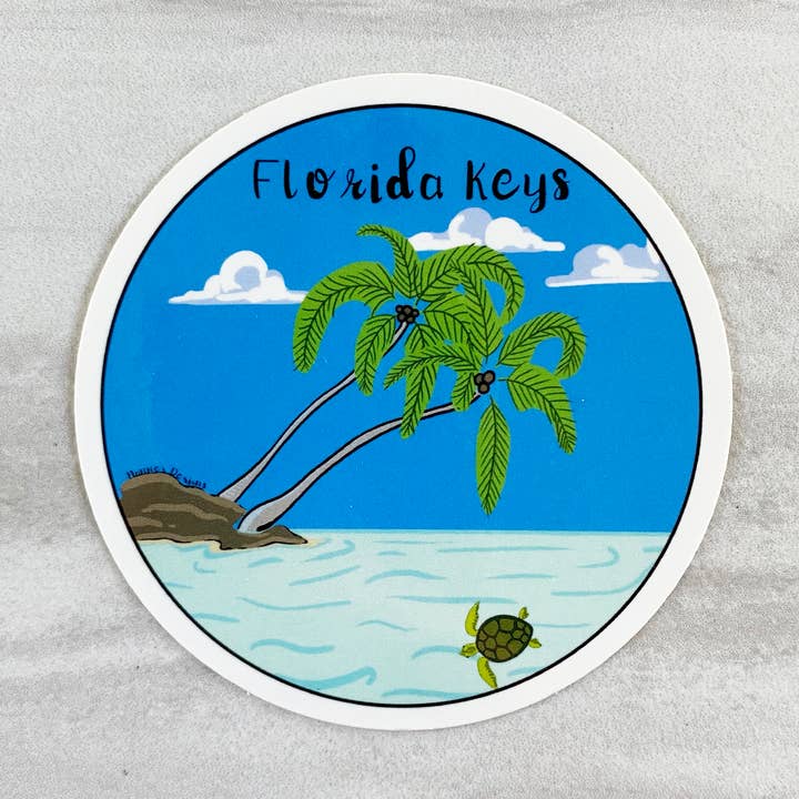 Adesivo con palme e acqua Florida Keys per la vendita all'ingrosso da parte di Nanner Designs