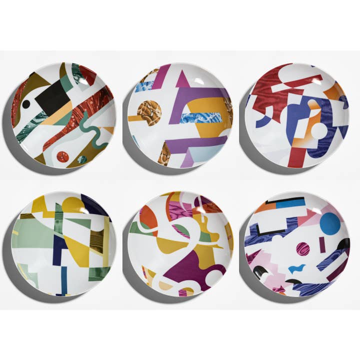 Alchimie set of 6 porcelain soup plates for wholesale by Vito Nesta Grand Tour