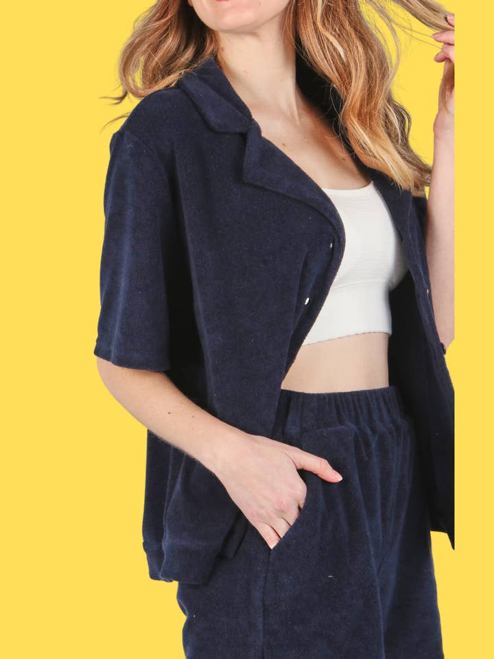 Towel terry button top (6044 top) for wholesale by P.S Kate