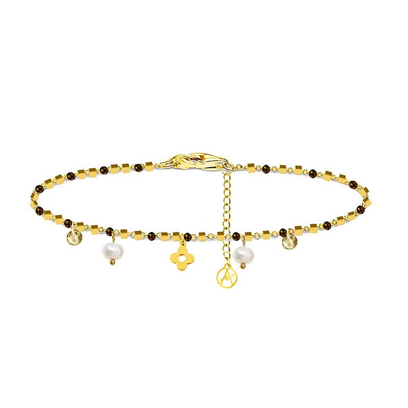 AMORINO SRL - Wholesale Charm/Dangle Bracelet - BRACELET WITH FOUR-LEAF CLOVER & PEARL AND ZIRCON CHARM4