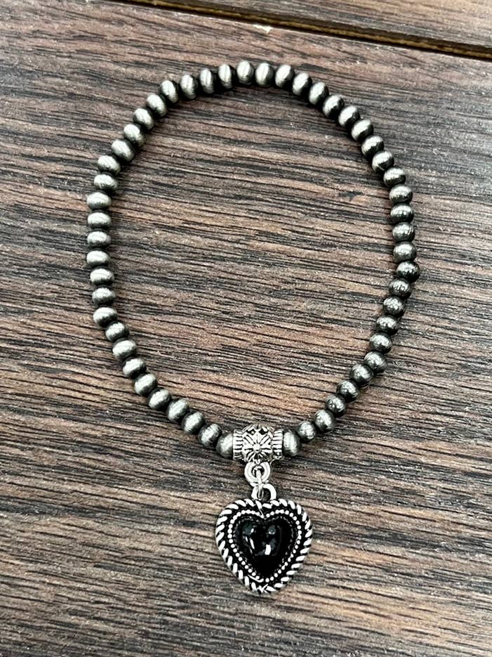 711405, Håndlavet Navajo Hjerte Strækarmbånd for engroshandel hos ISAC Trading Inc