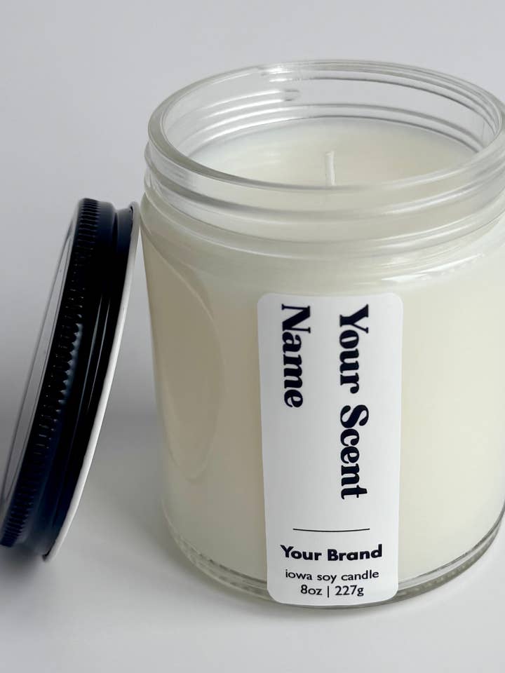 Private Label Candles | Lavender Driftwood - 8 oz Clear Jar for wholesale by R.R -rhoads.riley Candles