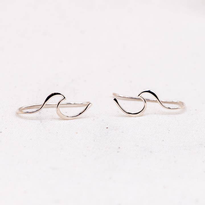 Sterling Silver Wave Climber Earrings for wholesale by Nautically Northern