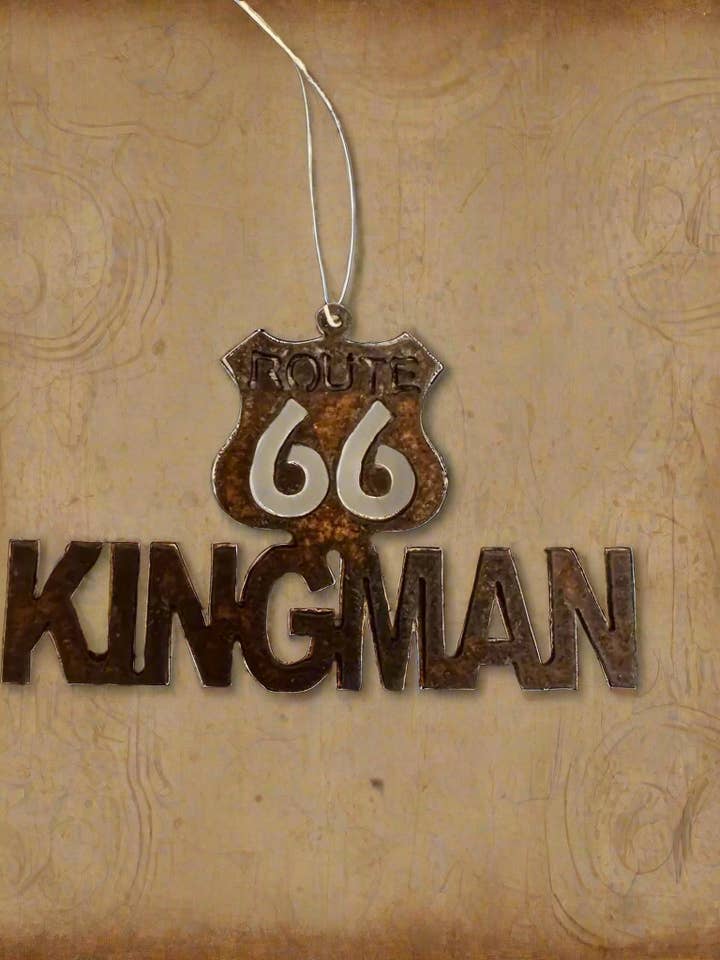 Kingman Route 66 Ornament Usa Made for wholesale by Universal Ironworks USA