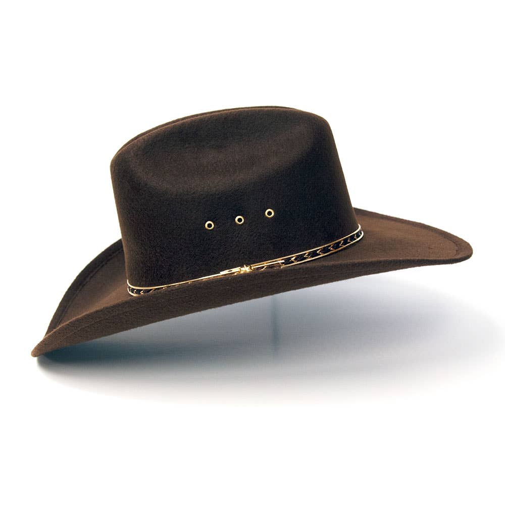 Western Express - Wholesale Cowboy Hat - Unisex - Brown Felt Finish Western Cattleman Hat4