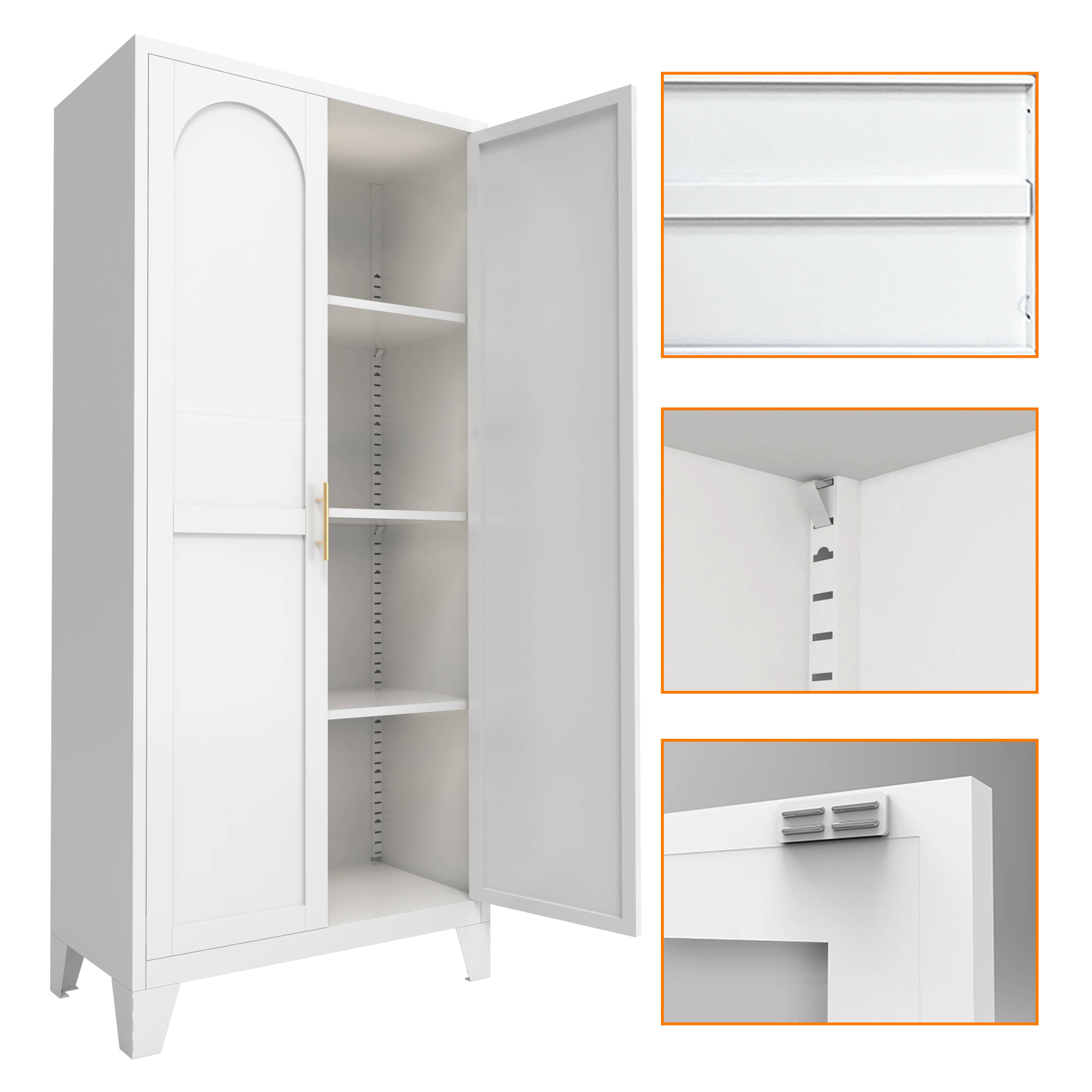 HOMYCASA DESIGN INC - Vente Armoire - Armoire de rangement Shapely Doors avec étagères réglables28
