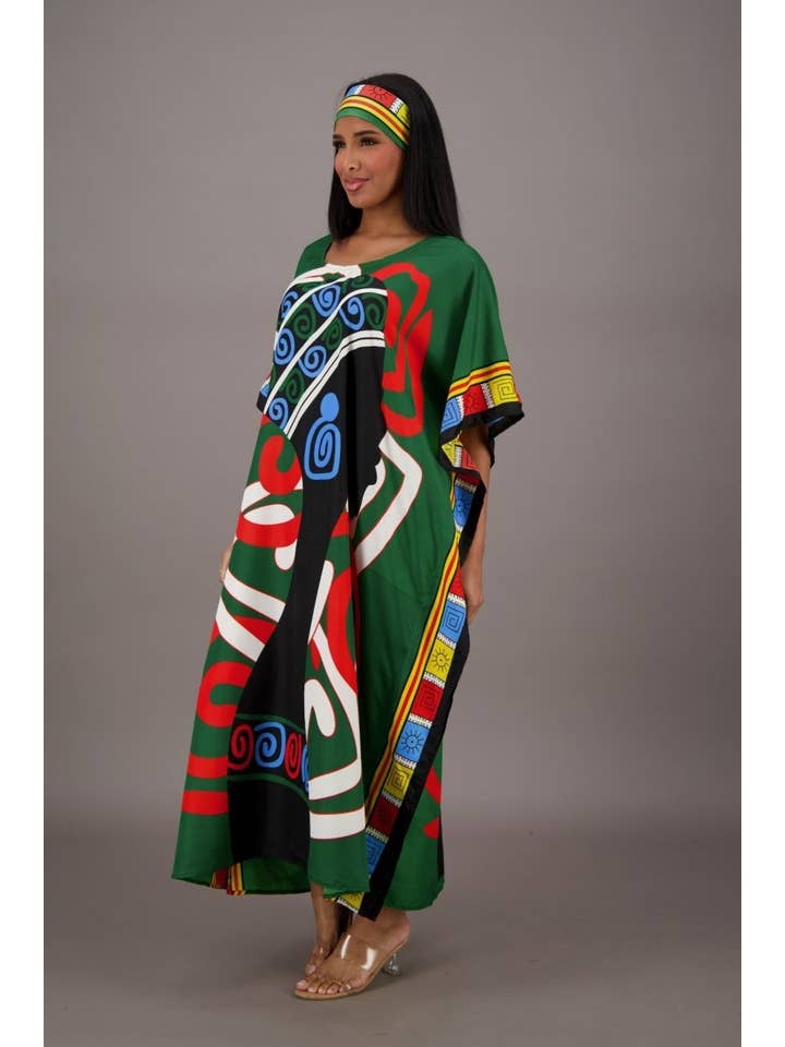Single Color Mali Mirage African Print Kaftan KAF-42206 for wholesale on Faire