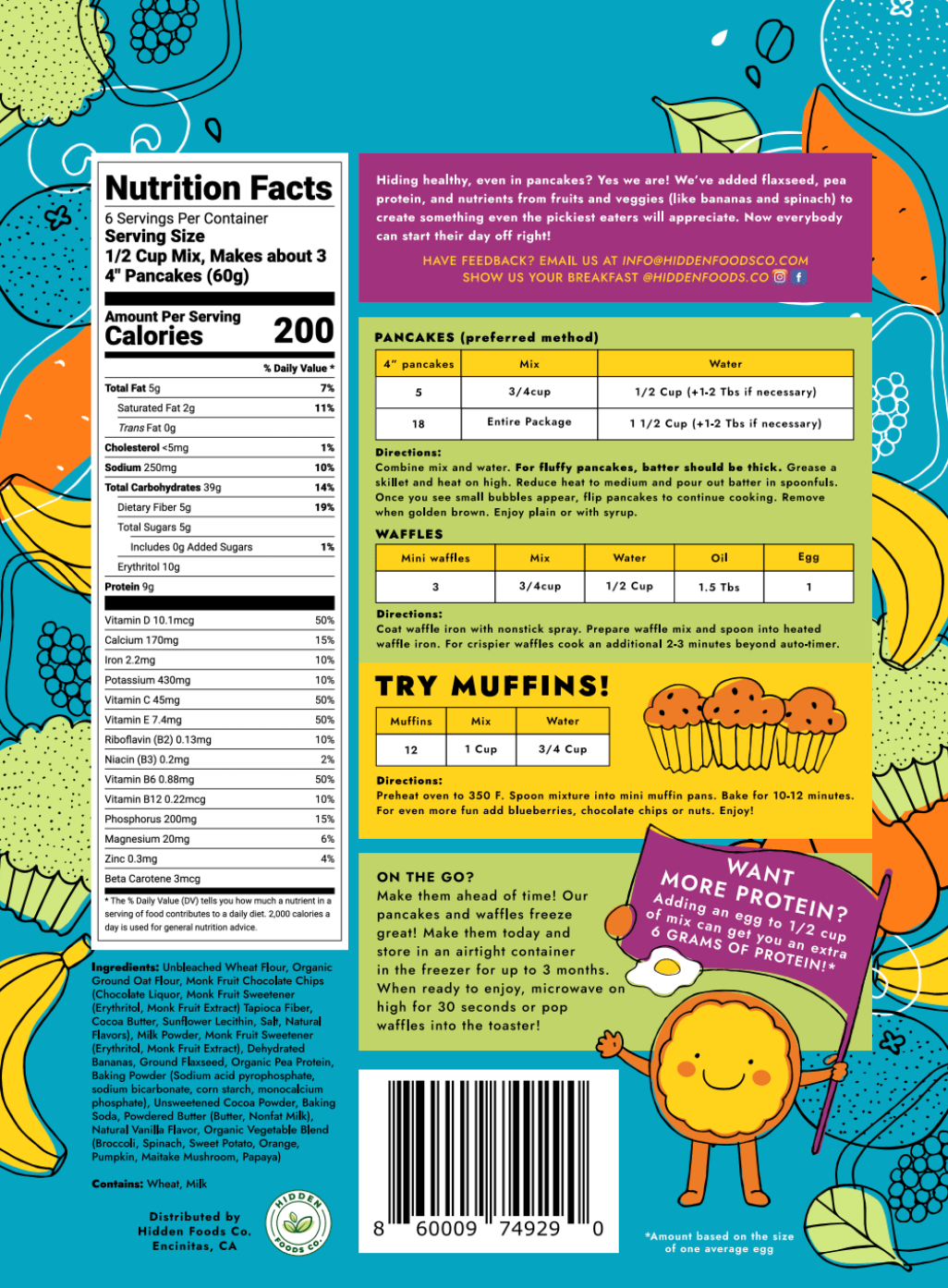 Hidden Foods Co - Wholesale Pancake Mix - Hidden Foods Chocolate Chip Pancake Mix2