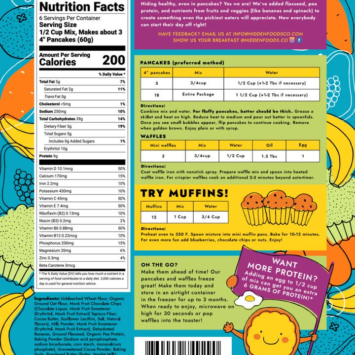 Hidden Foods Co – wholesale Pancake mix – Hidden Foods Chocolate Chip Pancake Mix2