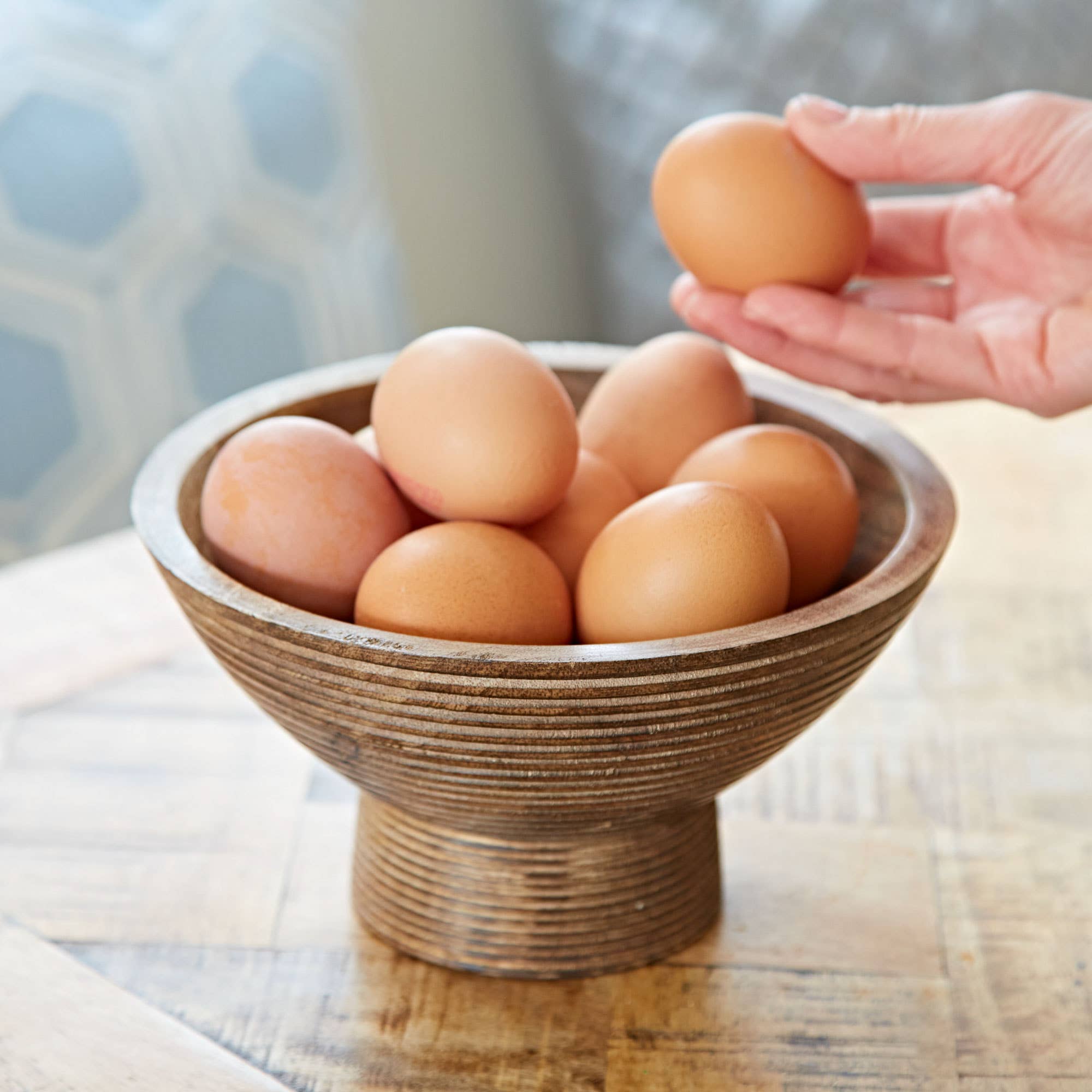 The Paper High Gift Company Limited - Wholesale Kom - Handgemaakte gesneden mangohouten verhoogde kom2